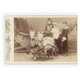Children with Goat Cart Cabinet Photo