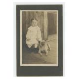 Child with Pet Dog Cabinet Photo