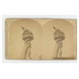 Colossal Hand & Torch Statue of Liberty Stereoview