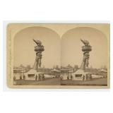 Colossal Hand & Torch Statue of Liberty Stereoview