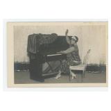 Black Woman Jazz Pianist RPPC Postcard