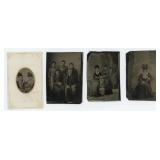 Women in Fancy Hats Tintype Photos