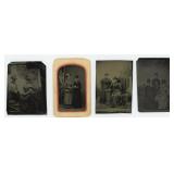 Women in Fancy Hats Tintype Photos