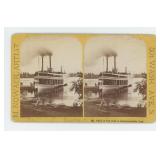 City of St Louis Excursion Steamer Stereoview