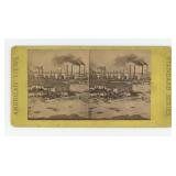 Steamboats at Levee New Orleans Stereoview