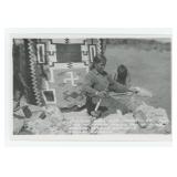 Navajo Indians Making Rugs RPPC Postcard