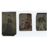 Women with Parasols Tintype Photos