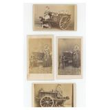 Dutch Milk Milkmaid Delivery Dog Cart CDV Photos