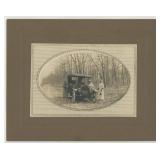 Women Driving a Touring Car Cabinet Photo