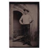 Fly Fisherman Occupational Tintype Photo
