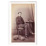 Man with Dog CDV Photo Rowing Team