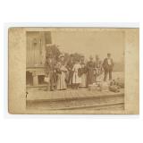 Victorian Railway Train Passengers Cabinet Photo