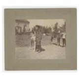 Child with Pet Dog Cabinet Photo