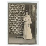 Woman with Tumbling Block Pattern Quilt Photo