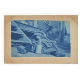 Child Hand Stuck in Jar Cyanotype RPPC Postcard
