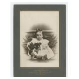 Nebraska Girl with Pet Dog Cabinet Photo