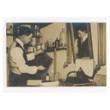 Photographer in Dark Room RPPC Postcard