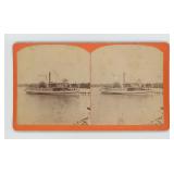 Lucius Newberry Paddle Wheel Steamer Stereoview