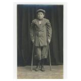 Disabled Paperboy RPPC Postcard