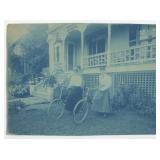 Women Riding Bicycles Cyanotype Photo