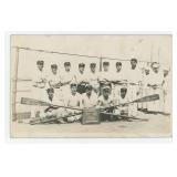 US Navy Rowing Crew RPPC Postcard