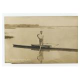 Johnsons Newspaper Boat RPPC Postcard