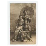 Hawaiian Women Wearing Kimonos RPPC Postcard