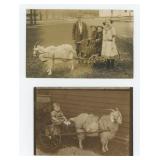 Children with Goat Cart RPPC Postcards