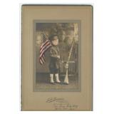 1917 Boy in Patriotic Costume Cabinet Photo