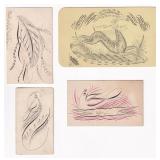 Victorian Spencerian Penmanship Calling Cards