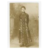 Walking Billboard Banner Lady RPPC Postcard