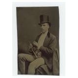 Coronet Player Occupational Tintype Photo