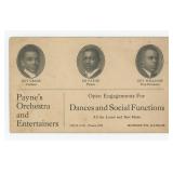 Paynes Entertainers Black Band Advertising Card