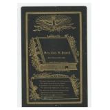 Mrs George W. Beard Post Mortem Funeral Card