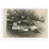 Picnic Taken in a Mirror RPPC Postcard