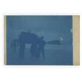 Ice Skating Cyanotype RPPC Postcard