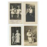 Children with Pet Dog RPPC Postcards