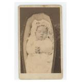 Post Mortem Baby in Coffin CDV Photo