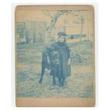 Victorian Cyanotype of Child and Cow