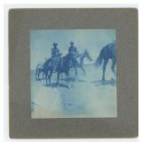 Cyanotype Photo of Cavalry Soldiers on Horseback
