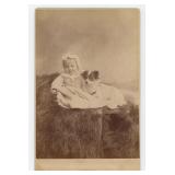Child with Pet Dog Cabinet Photo