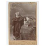 Child with Pet Dog Cabinet Photo