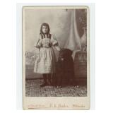 Child with Pet Dog Cabinet Photo