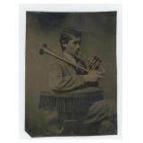 Occupational Musician Cornet Tintype Photo