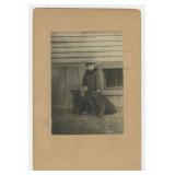 Boy with Pet Dogs Cabinet Photo