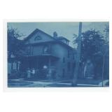 Michigan Victorian House Cyanotype RPPC Postcard