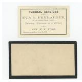 1875 Connersville Indiana Funeral Invitation