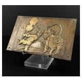WW2 Bronze Satirical Propaganda Bronze Plaque