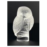 Lalique Crystal Chouette Owl Paperweight