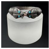 Taxco Mexico Sterling Turquoise Snake Bracelet